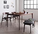 北欧が生んだデザイナーズダイニング4点セット 天然木 【テーブル(幅150cm)1＋CH33チェア2＋ベンチ1】 (チェア：チャコールグレー2脚)