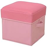 山善(YAMAZEN) 収納ボックススツール(取っ手付) (幅29×奥行29) ピーチピンク MSS-CHPT(PPI)