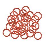 uxcell シリコンOリング VMQシールリングガスケット 外径6.5mm 内径4.5mm 幅1mm レッド 30個入り