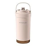 タンブラー セラミックタンブラー 750ML/500ML 二重構造 保温携帯コーヒーカップ おしゃれ 大容量魔法瓶 保冷 耐熱 蓋付き トラベルカップ 軽量 持ち運び (ピンク, 500ML)