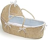 Moses Basket Hood/Natural/Blue Waffle by Badger Basket [並行輸入品]