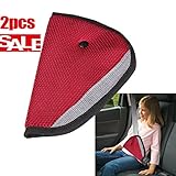 新しい 2 ピース カー子供の安全カバー ショルダー ハーネス ストラップアジャスターキッズ シートベルト クリップ赤