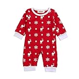 杜屋トヤ　クリスマス　新生児服　ベビーロンパース　かわいい鹿プリント長袖カバーオール　ルームウェア　赤ちゃん　プレゼント　0-18M