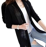 Marshel マタニティ カーディガン アウター 長袖 春 夏 カジュアル 体型カバー おしゃれ ゆったり シンプル 薄手 産前 産後 ブラック L