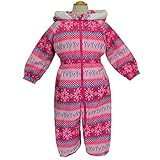 ジャンプスーツ 防寒 カバーオール ベビー スキーウェア 中綿 着ぐるみ スノーコンビ 防寒つなぎ 雪遊び スノーウェア t-b65678tm 90cm ピンク