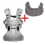 【フロントビブパッドセット】BabyBjorn（ベビービョルン） ONE+ Air シルバー+ 今治フロントビブパッド グレーストライプ