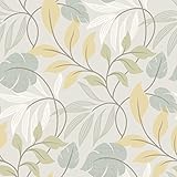 Beacon House 2535-20628 Eden Modern Leaf Trail Wallpaper, Blue by Beacon House