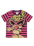 (マイファーストヒステリック) MY FIRST HYSTERIC ボーダー柄 BIG MINI 半袖Tシャツ 80cm ピンクxパープル