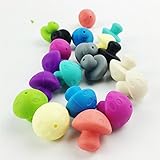 Mamimami Home おしゃぶり歯がため シリコーン製 かわいいキノコ　20個　DIYビーズ　ベビー オモチャ ママ ネックレス　おしゃぶり ペンダント 出産祝い 内祝い 歯固め 「FDA認可済