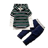 bibicola春秋男の子服セット3pcs長袖シャツ+ベスト+パンツ 24M グリーン