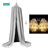 Pericross-220*50cm グレー 蚊帳 ベビーベッド 天蓋 蚊帳 天蓋カーテン かわいい 害虫 侵入 防ぐ 防虫 快適な安眠へ クラシック調 取り付け簡単 モスキートネット