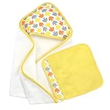 Just Born Just Bath Sea Brights Hooded Towel and Washcloth Set, Fish by Just Born [並行輸入品]