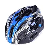 ロジクロ 自転車 ヘルメット 超人気 軽量 サイクルヘルメットカーボン 高剛性 18穴通気 55-62cm 大人 子供用 男女兼用 4色選択可 (ブルー)