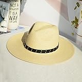 Hatrita-J 韓版大ひさしのストローハットは遊びに関してはビーチパラソル晒太陽帽百搭帽子女夏ファッション潮帽,ベージュ