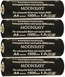 Moonrays 97143 AA NiMh Pre-charged 1500mAh Rechargeable Batteries for Solar Lights 4-Pack [並行輸入品]