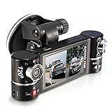 USSay ETohio Dual Lens Car Camera Vehicle DVR Dash Cam Two Lens Video Recorder F600 Black [並行輸入品]