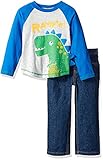 Boys Rock Little Boys' Toddler 2 Pc Pant Set Dino Rawr Blue 2T [並行輸入品]