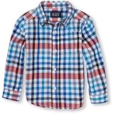 THE CHILDREN'S PLACE(ザ・チルドレンズプレイス) ロングスリーブチェックボタンダウンシャツ トップス長袖シャツ 18～24ヶ月【並行輸入】
