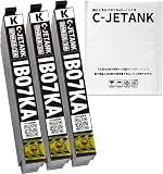 C-JETANK インクカートリッジ IB07KA 「 マウス 」 エプソン用 新互換インク 最新ICチップ QR WEB説明書付き 残量表示あり [店舗保証1年パック対応] インクのMint製 IB07 (KA/ブラック)-3本セット