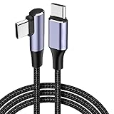USB Type C ケーブル L字【PD 100W/5A急速充電 】高速データ転送 高耐久ナイロン編み デュアルtype-c-5 Aケーブルswitch、MacBook、携帯電話等Type-c機種対応 1M