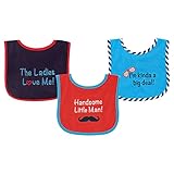 Luvable Friends 3 Piece Drooler Bib with Waterproof Backing for Boys by Luvable Friends