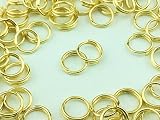 ノーブランド品 二重丸カン 6mm 100個 ゴールド 金色 （AP0098）