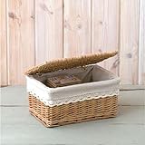 【ウィッカーバスケット/収納/かご/収納ボックス/小物入れ/ナチュラル】 POSHLIVING po-10617 ウィッカーバスケット：Ｗレース