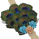 赤ちゃん 新生児 ベビー小物 お姫様 髪飾り ヘアアクセサリ ヘアーバンド カチューシャ ヘッドバンド 出産祝い 誕生日 プレゼント ギフト きれい 孔雀の羽