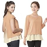 Sweet Mommy マタニティトップス 授乳服 バックスリット ジョーゼット 半袖・M シャーベットオレンジ