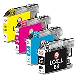 【エコッテ】 BR社用 LC411-4PK バスケットボール 互換インクカートリッジ 黒顔料/カラー染料 4色 PRIVIO プリビオ DCP-J928N DCP-J528N MFC-J905N DCP-J526N DCP-J926N