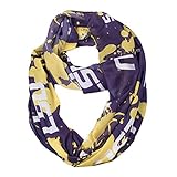 NCAA LSU Tigers SilkyインフィニティスカーフSpatter、パープル、70 " x 25 "