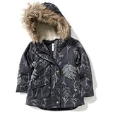 オールドネイビー OLD NAVY/ フェイクファーパーカー グレー フローラル プリント アウターダウンジャケット 18～24ヶ月【並行輸入】