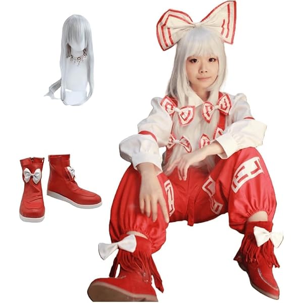Amazon.co.jp: [QLPLYZON] 藤原妹紅コスプレ衣装女 S M L (ウィッグ 靴