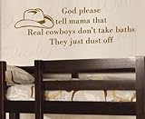 God Please Tell Mama That RealカウボーイないTake Bathsブラシオフ – Boy 's and Girl 's Room Kids Baby Nursery – ビ