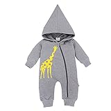 Beboneベビー男の子女の子動物キリンコットンロンパース カラー: グレー