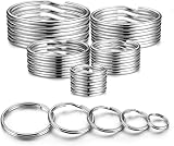 [caak] ステンレス鋼製 キーリング ホルダー 二重リング 軽量 外徑 10mm 13mm 15mm 20mm 25mm 28mm 30mm 32mm 35mmサビに強い 二重丸カン スプリットリング 接続金具 (外徑 10mm, ステンレス鋼製 100個入)