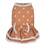 レンコス（Lemcos）犬の衣装 大セール ペットのファッション用品 犬服 猫服 春夏秋服 可愛い ドット お姫様ドレス スカート ワンピース ちょう結び普段着 心地良いです 散歩 お出かけ シンプル