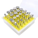 JINTONG ルーター ダイヤモンドバー 研摩 50 本 セット 軸約 3mm（1/8"） 切削 研磨仕上げ用 トンガリ型 平型