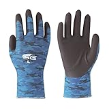 東和コーポレーション 《選べるプリント柄/ニトリルゴム背抜き手袋》 SGグローブ 迷彩/ブルー Mサイズ No.A-002