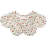 《初夏盛夏対応》(日本製) Pample Mousse(パンプルムース) タック天竺レトロ花柄スタイ フリーサイズ/OW NO.DP-82561