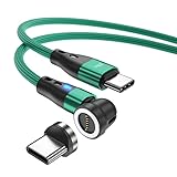PD USB C マグネット 充電ケーブル 60W USB C 3A 急速充電 540度回転 磁石 防塵 ライト二グコネクタ Macbook Android USB-C 全機種対応 (2m)