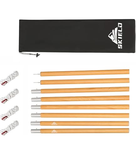 い*ち様 木目調アルミポール2本セット 木目調アルミポール2本セット Amazon | Roost Outdoors 木目調アルミ