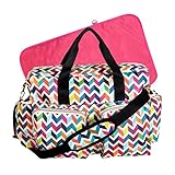 French Bull Ziggy Multi-Colored Chevron Deluxe Duffle Diaper Bag by Trend Lab