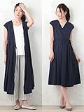 Angeliebe エンジェリーベ マタニティ ワンピース 授乳しやすい カットソー 2WAY ラップ ワンピ 妊婦服 産前 産後 フリー ネイビー 22033 22033300