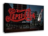 レトロPepsi Cola Vintage Neon Signキャンバス壁アート 44" X 26" DP_1288