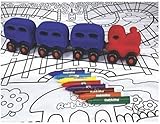 Rubbabu Magnetic Choo Choo Train Set with Play Mat and Coloring Markers [並行輸入品]