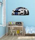 36 " Cartoon 2016レースSports Racing Car # 1シルバーデカール壁ステッカー子供ベビールームホームアート飾りMan Cave DenグラフィックLarge
