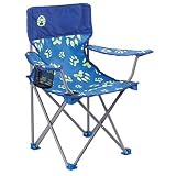 Coleman Youth Glow-in-the-dark Quad Folding Chair with Cup Holder and Carry Bag 2-pc. Set - Blue [並行