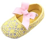 (ラボーグ) La Vogue 子供靴 ベビー ファーストシューズ キッズ フォーマル靴 ルームシューズ メッシュ 新生児 出産祝い 歩行サポート 蝶結び飾り (内寸11cm, Cイエロー)