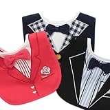 【F-grip】 スタイ 3枚 セット ベビー ビブ 結婚式 プレゼント 赤ちゃん ベビー 正装 (ピンク箱)